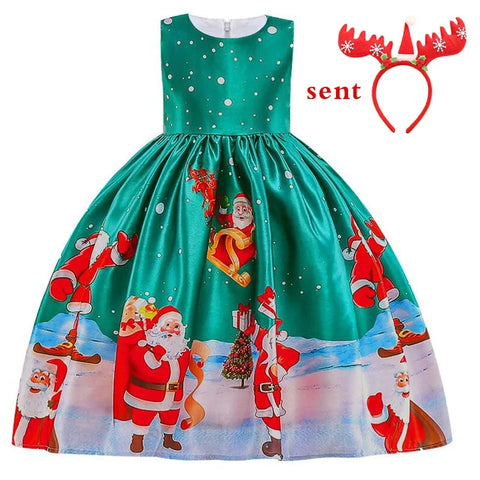 Girls Princess Christmas Dress Formal Wear